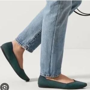 Rothy’s The Point Women’s Flats – Size 7.5 – Green Herringbone – NWOT